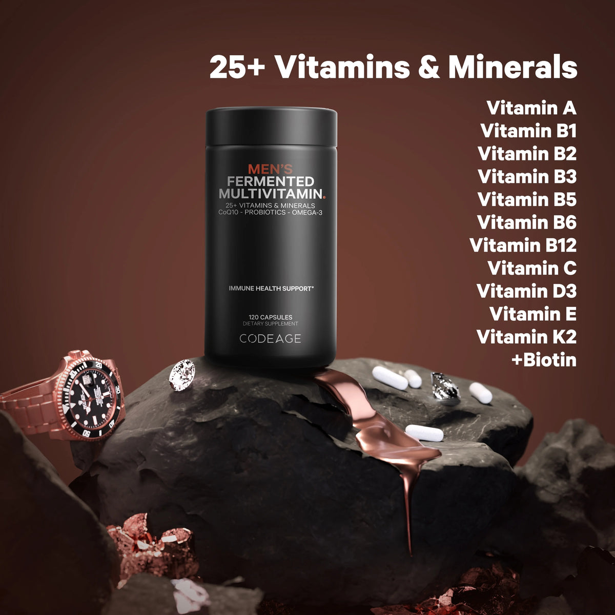 Men’s Daily Multivitamin Capsules, 120 ct J13000