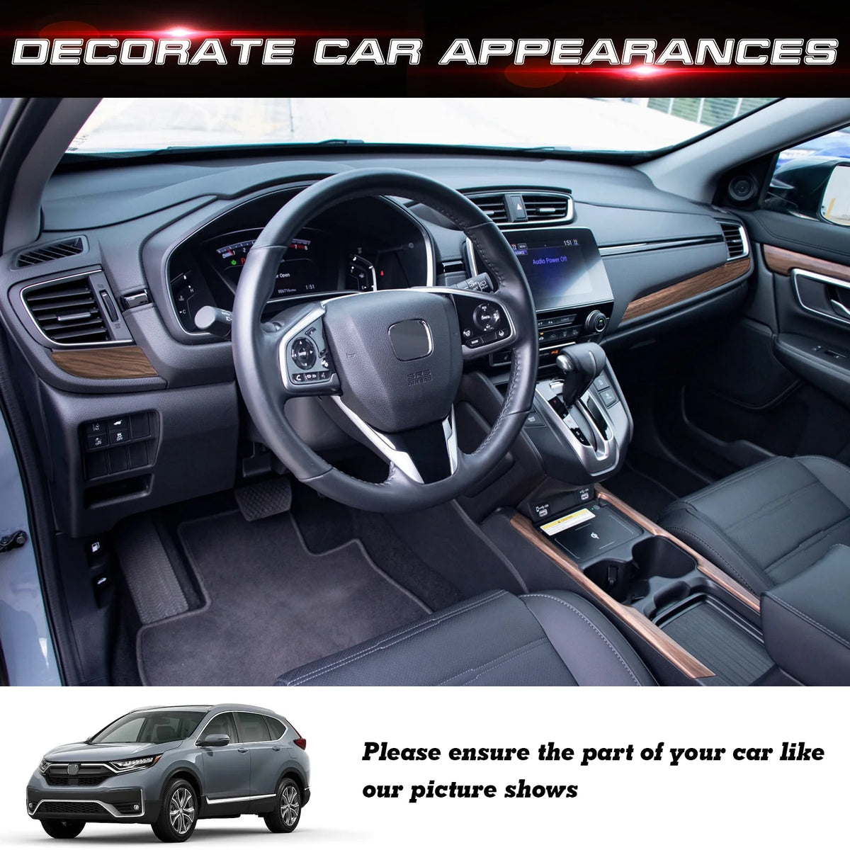 Interior Center Console Dashboard Panel Cover Trim Peach Wood Grain O1013