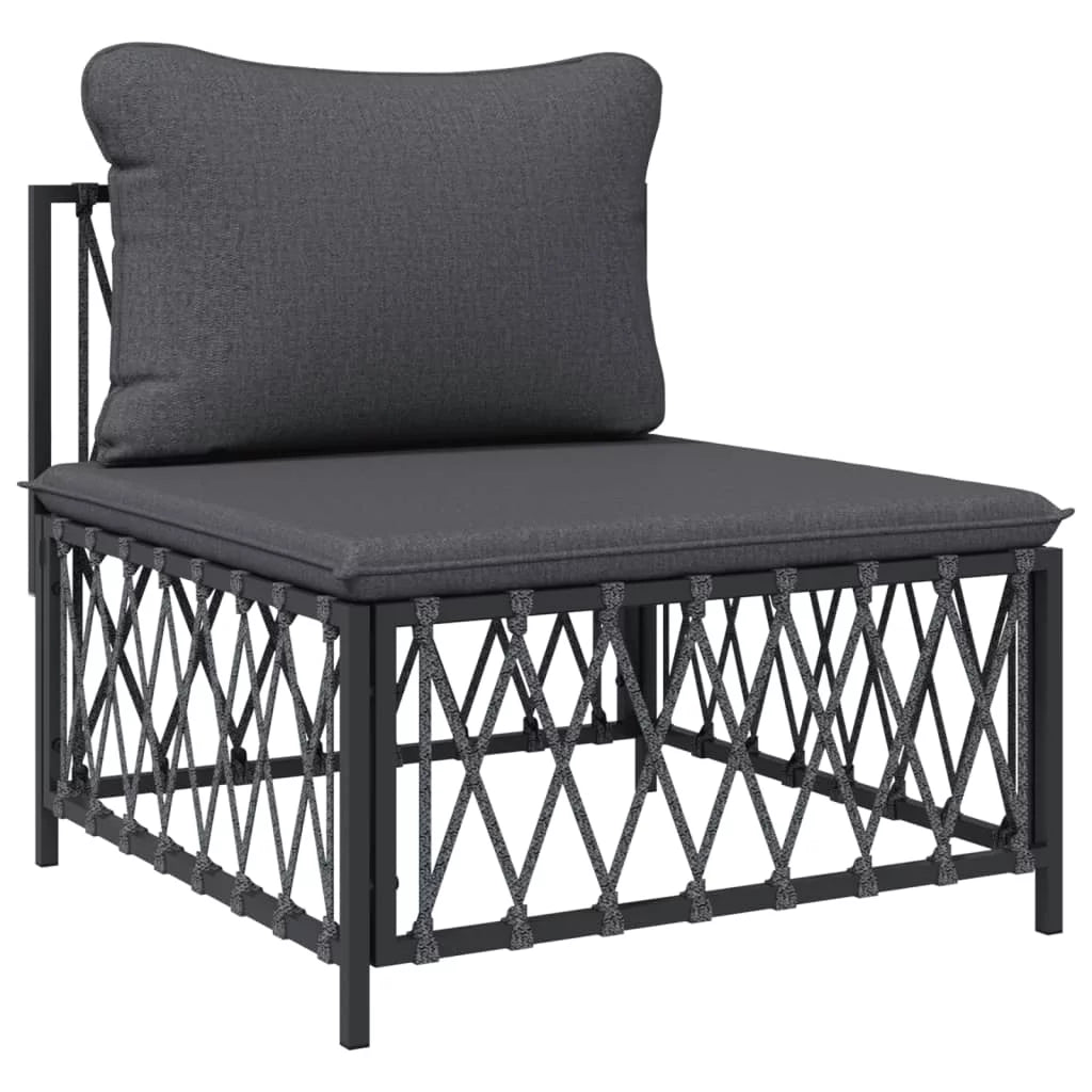 4 Piece Patio Set with Cushions Anthracite Steel B3290