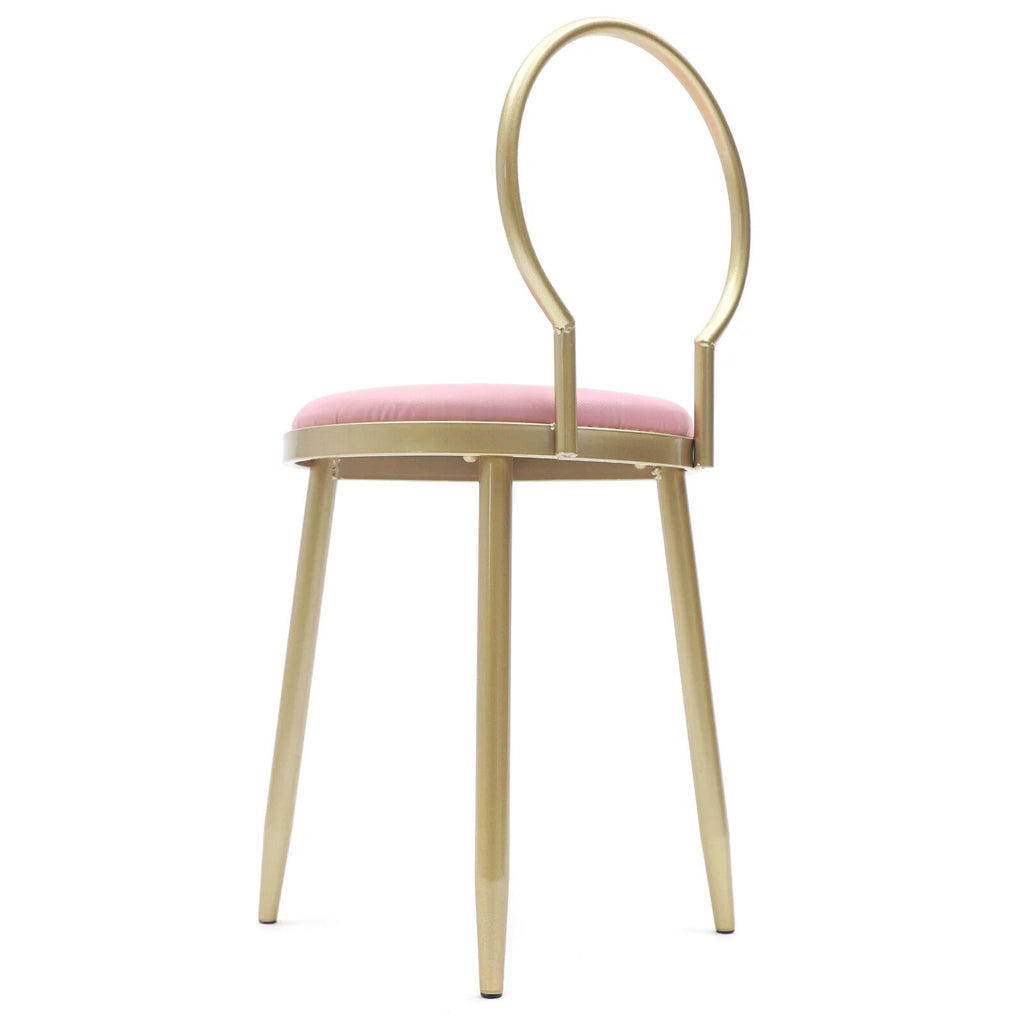 Pink Padded Vanity Chair with Back Z366