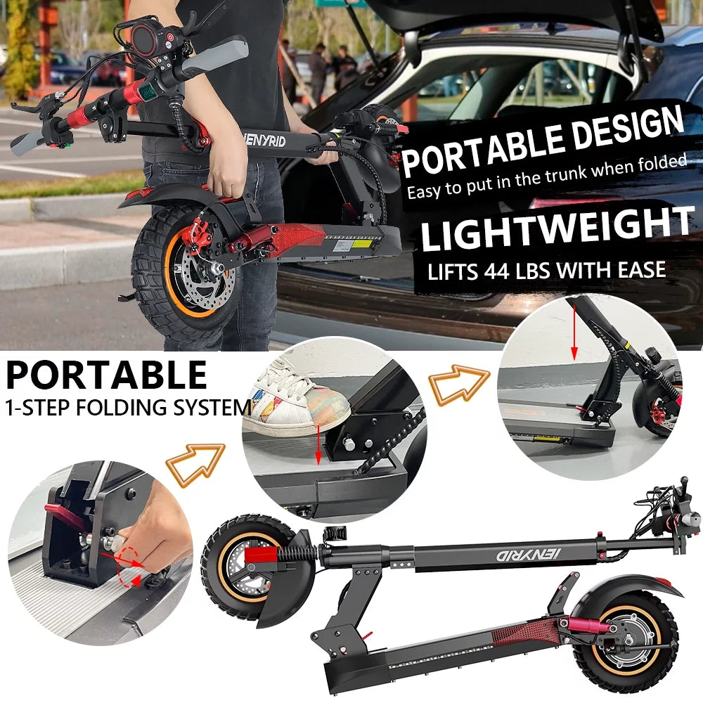 Electric Scooter with Seat, 10" Pneumatic Tires, 600W Motor T213036