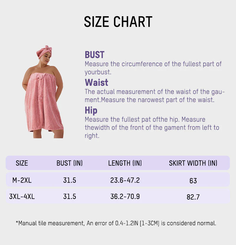 Adjustable Plus Size Bath Skirt & Quick-Dry Cap Set I423760
