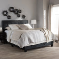 Charcoal Grey Grid-tufted Upholstered Panel Bed Queen S1094