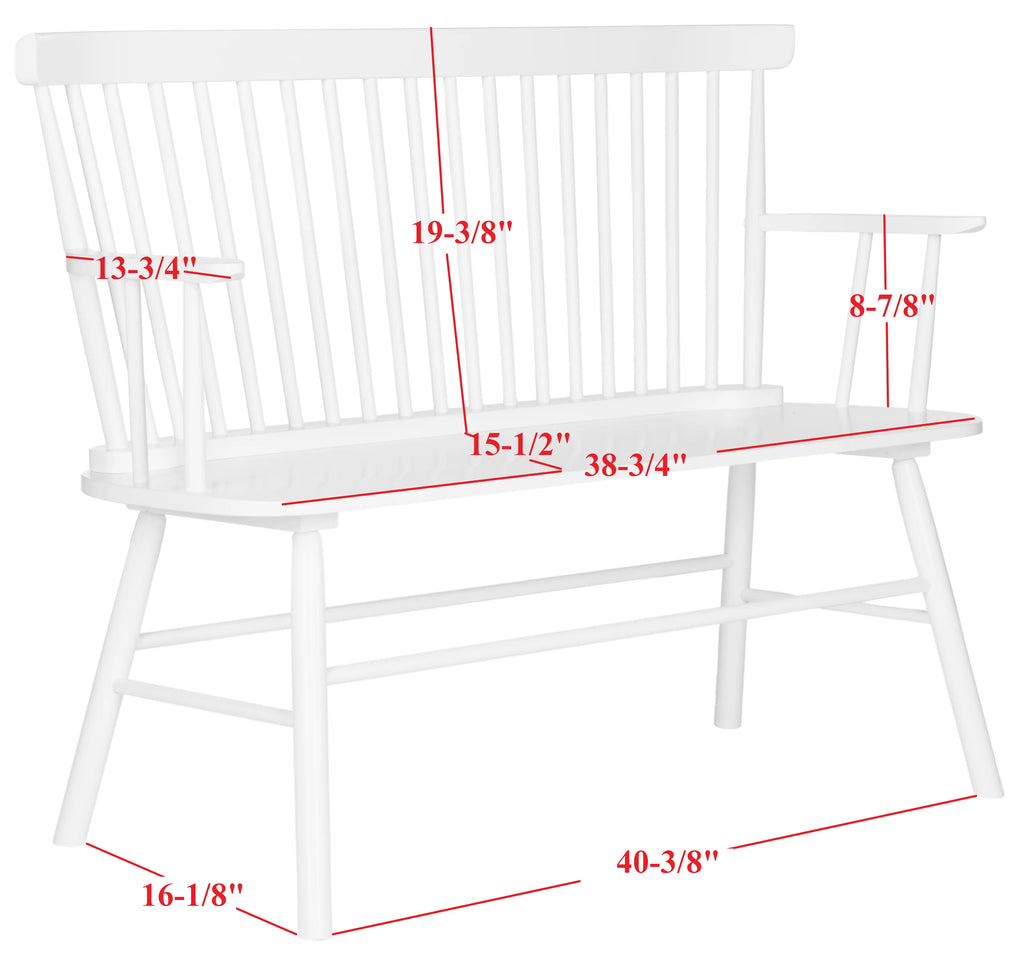 White Spindle back Settee W5943