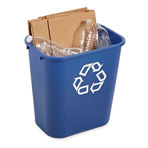 Black 7-Gallon Plastic Wastebasket, Pack of 4 Y615796