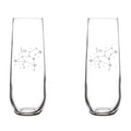 Set of 2 Glass Champagne Flutes 8.5 oz Stemless D27859