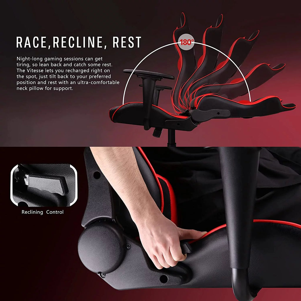Gaming Chair with Lumbar Support and Headrest U9436