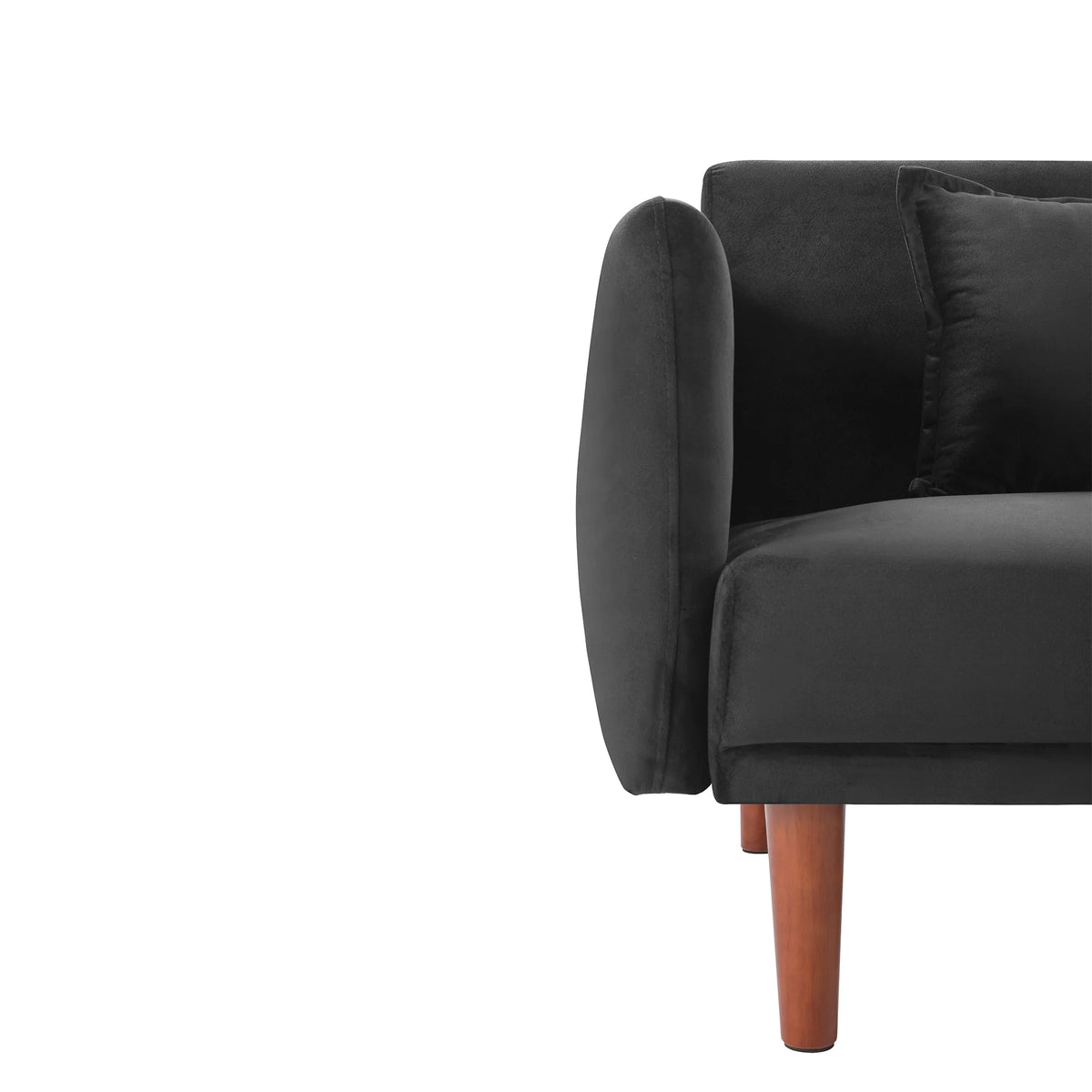 Black Velvet Convertible Sofa Bed F86200