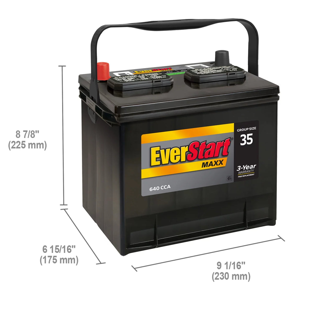 Lead Acid Automotive Battery Group Size 35 12 Volt 640 CCA T9748