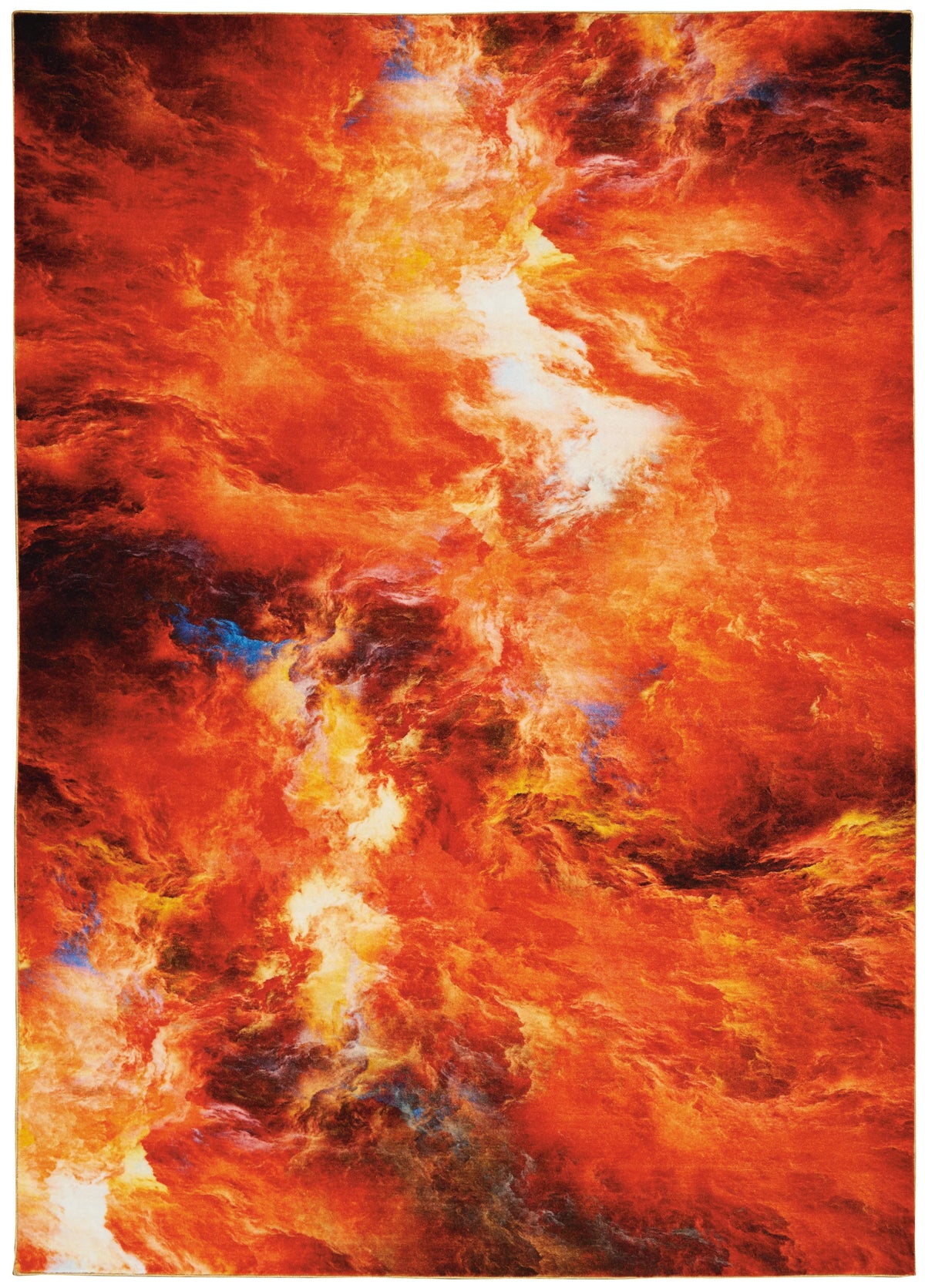Abstract Red Flame Area Rug J12668