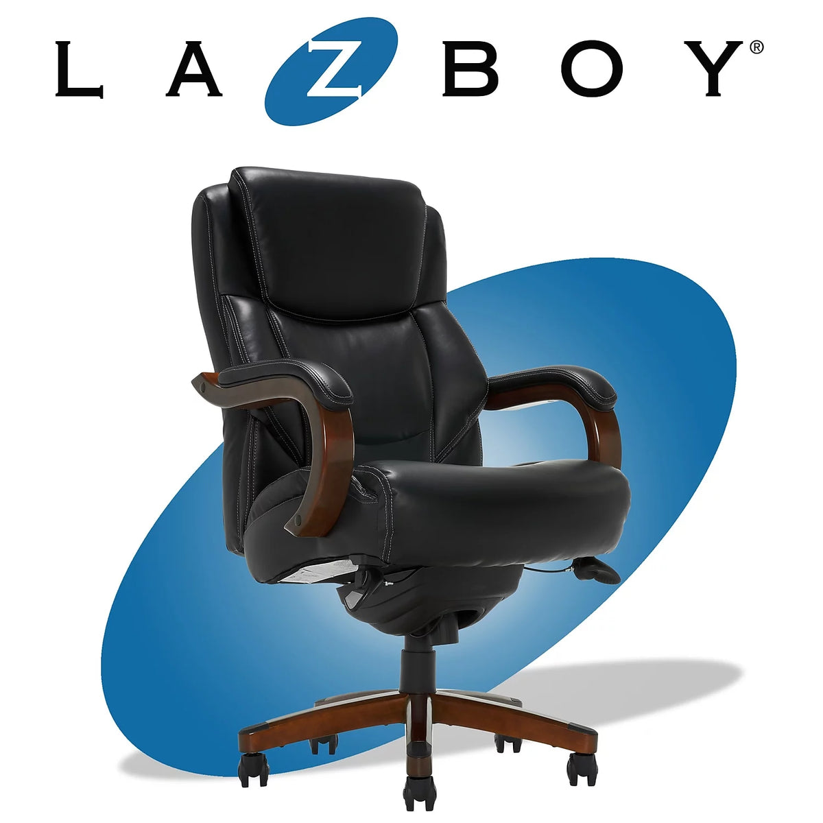 Black Faux Leather Ergonomic Swivel Executive Chair C250