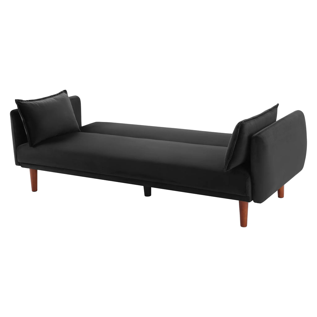 Black Velvet Convertible Sofa Bed F86200