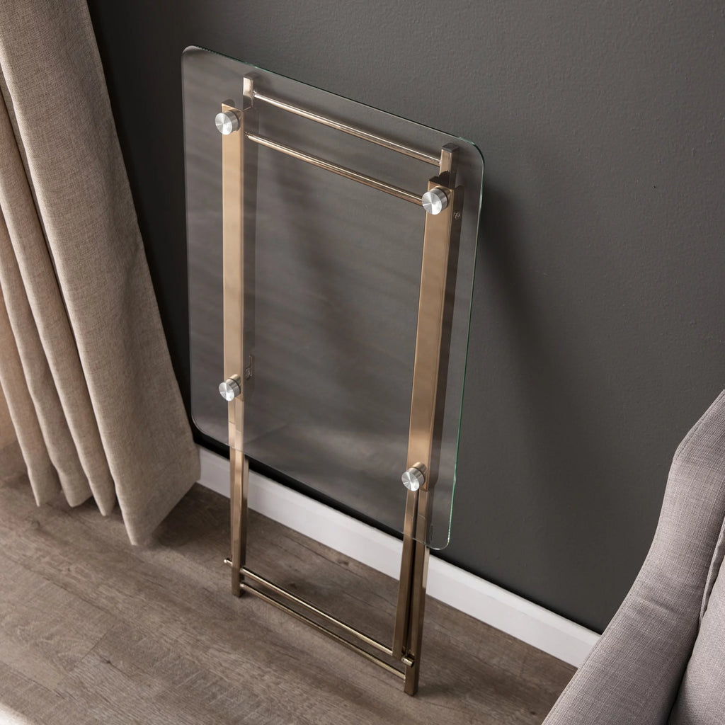 Folding Glass Top Tray Table H674886