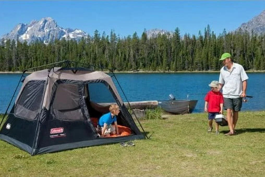 4-Person Cabin Camping Tent with Instant Setup, Gray X54348