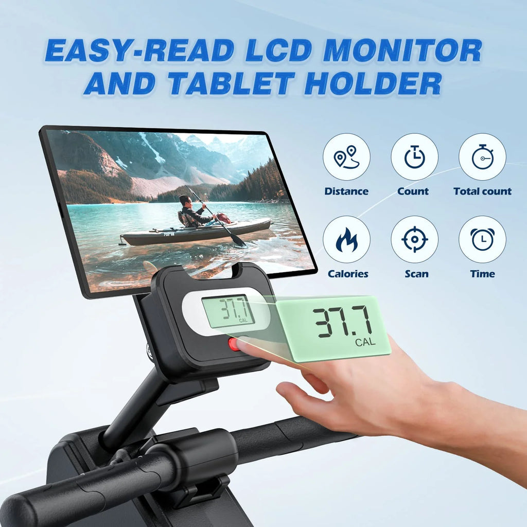 Magnetic Rowing Machine 14 Levels 350 LBS with LCD Monitor Z90127