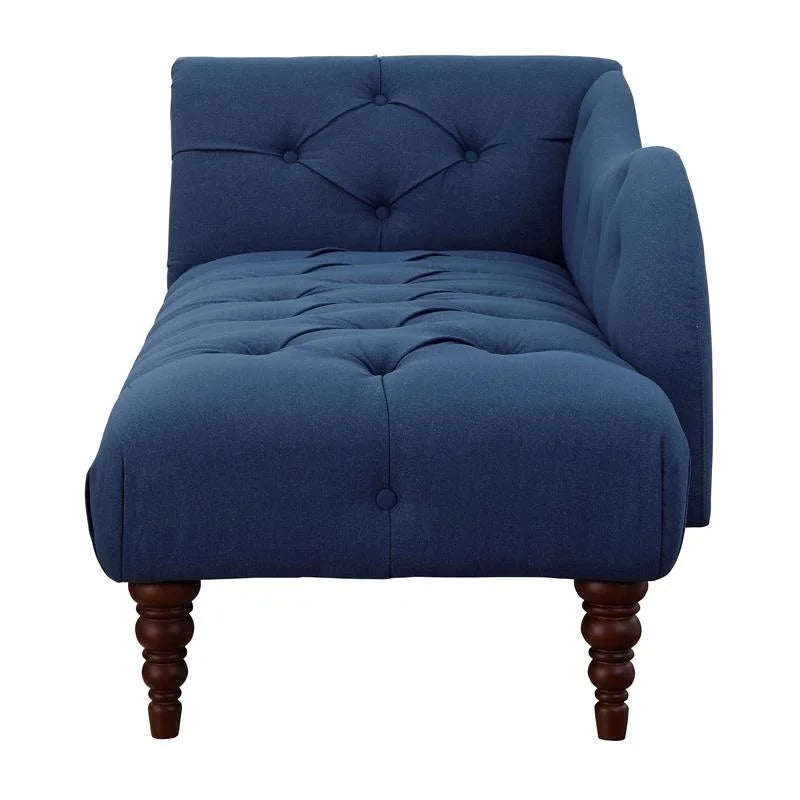 Blue 66" Textured Fabric Chaise Q7967