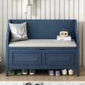 Blue Storage Bench with Hidden Storage K6357