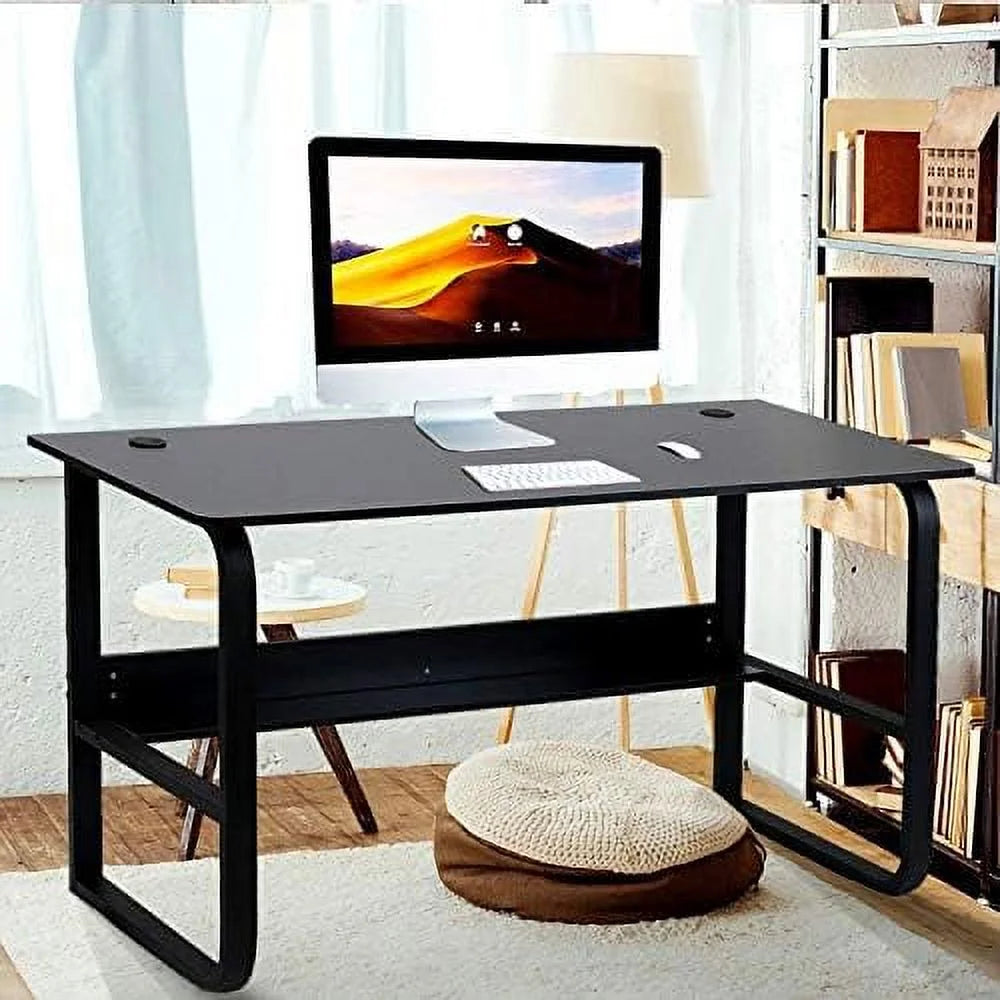 Computer Desk Home Office Work Station 55'' Rustic Wood Tone U64179