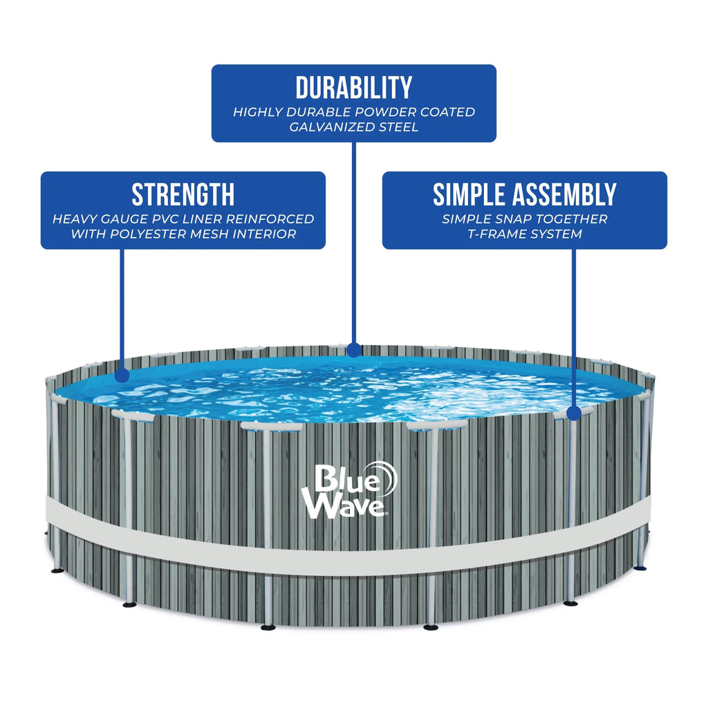 15-ft Round 48-in Deep Above Ground Swimming Pool with Cover W6043