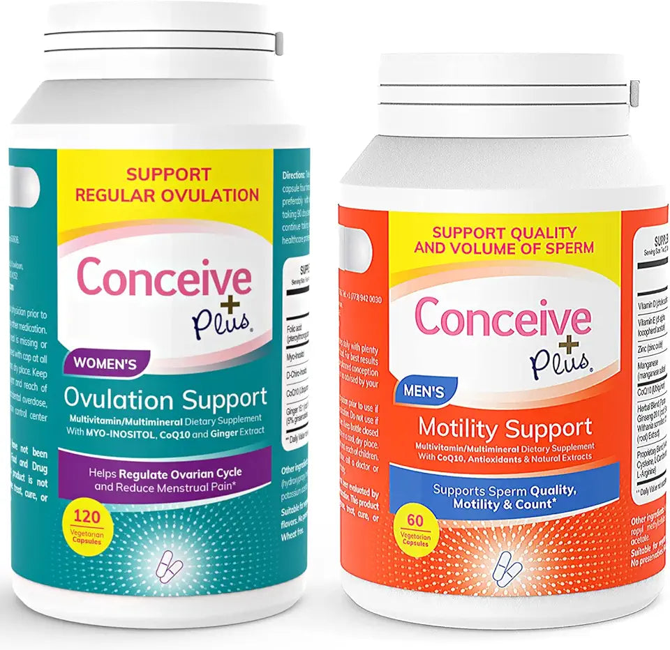 Ovulation PCOS Support 120 Capsules + Motility Support 60 Capsules Bundle N930