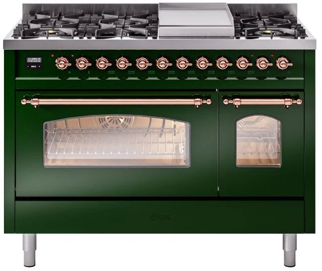 48 Dual Fuel Natural Gas Range Emerald Green Copper Trim C8928