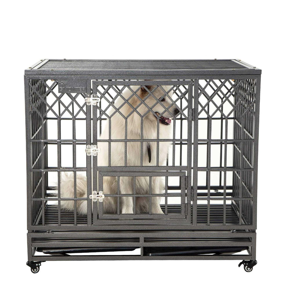 Heavy Duty Metal Dog Cage Pet Kennel Crate Playpen with Wheels S326199