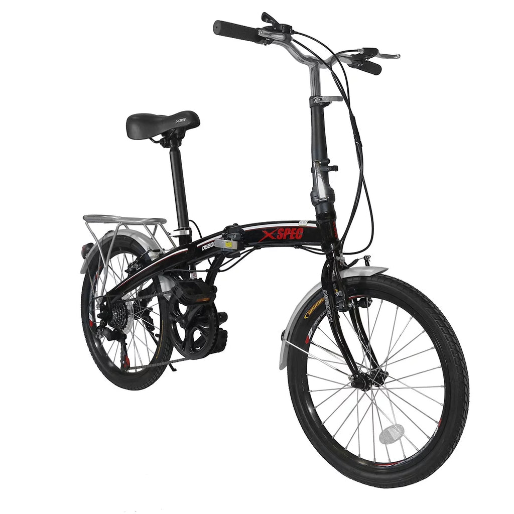 White 7 Speed Folding Compact Bike V8122