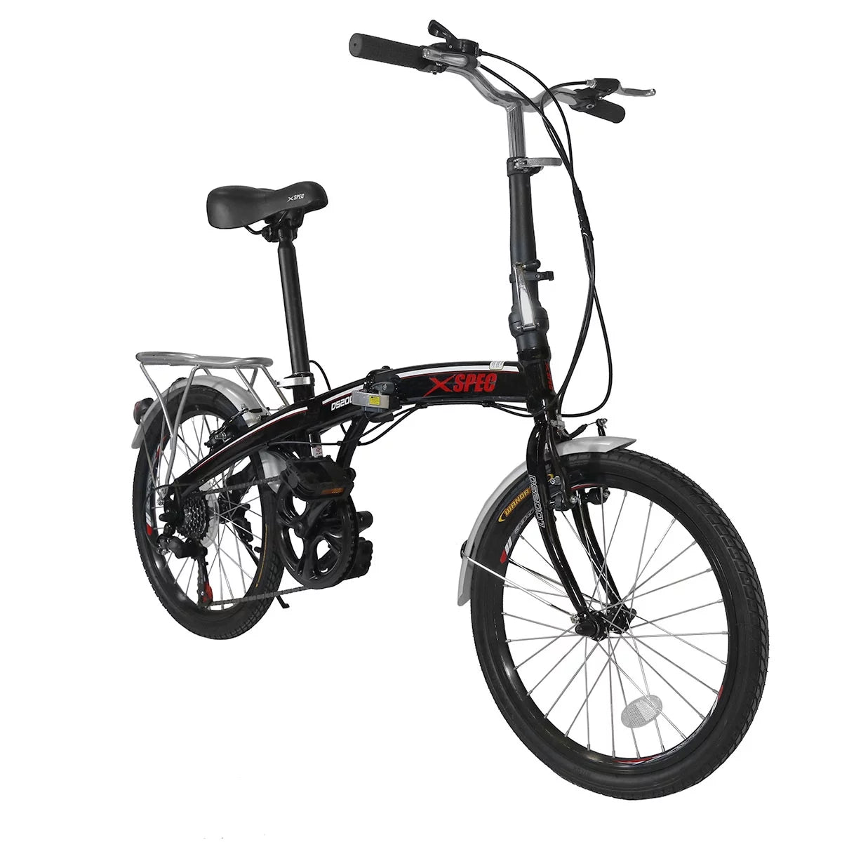 White 7 Speed Folding Compact Bike V8122