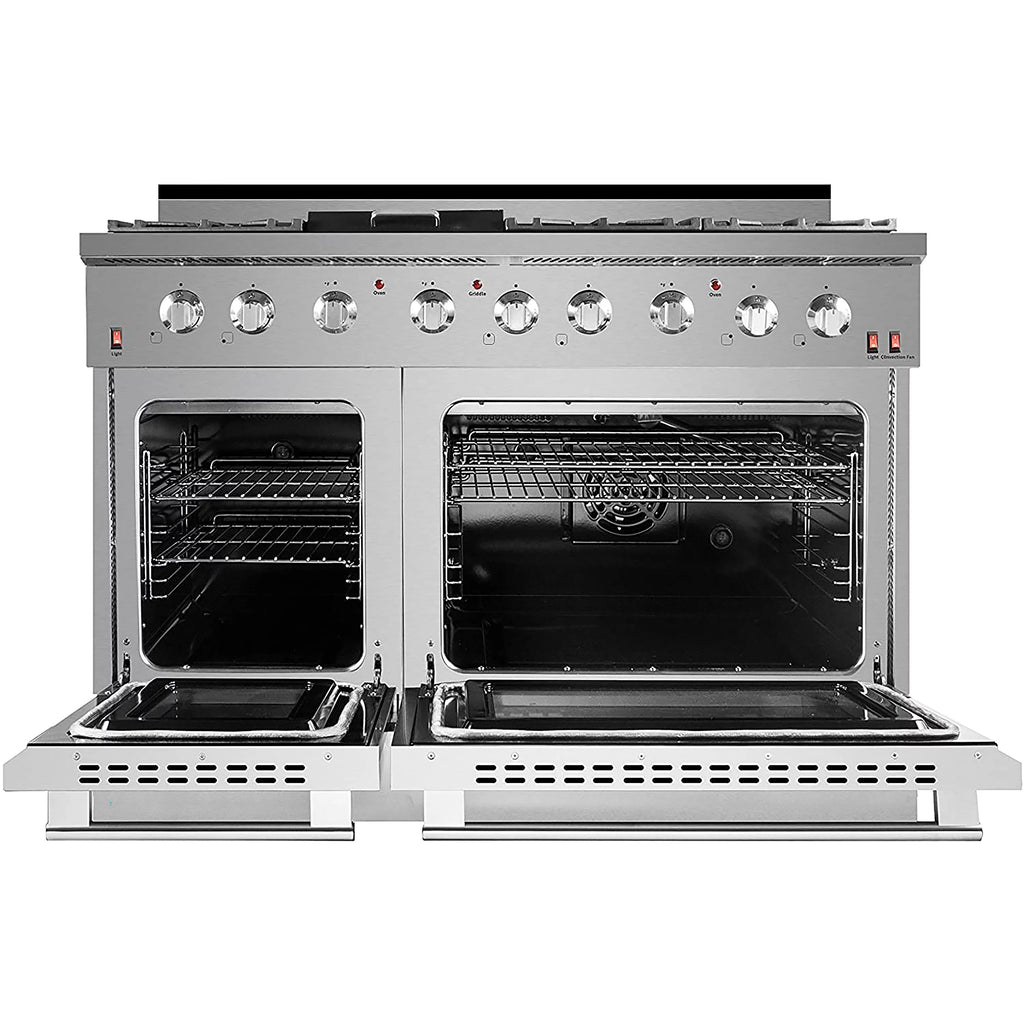 48 Stainless Steel Natural Gas Range with Convection Oven & Under Cabinet Hood C711461