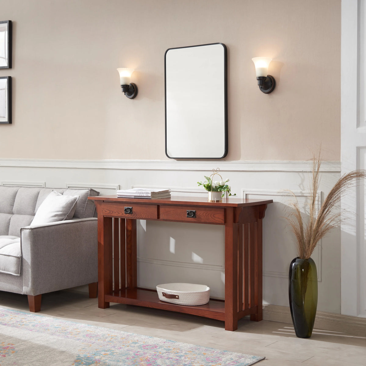 1-Light Dimmable Wall Sconce with Frosted Flute Glass D841