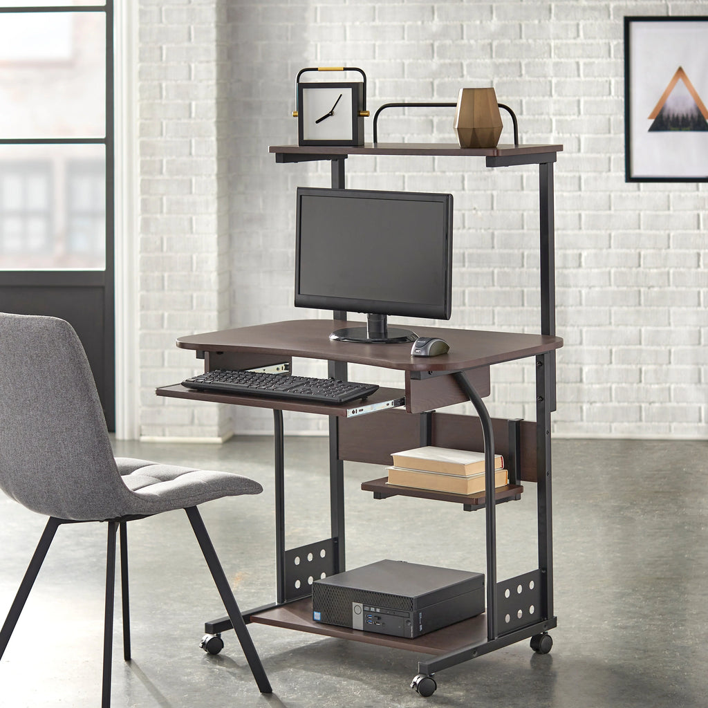 Espresso Mobile Computer Desk J52831