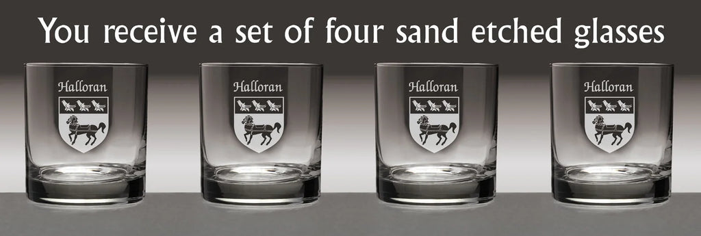 Set of 4 Etched Tumbler Glasses W588542