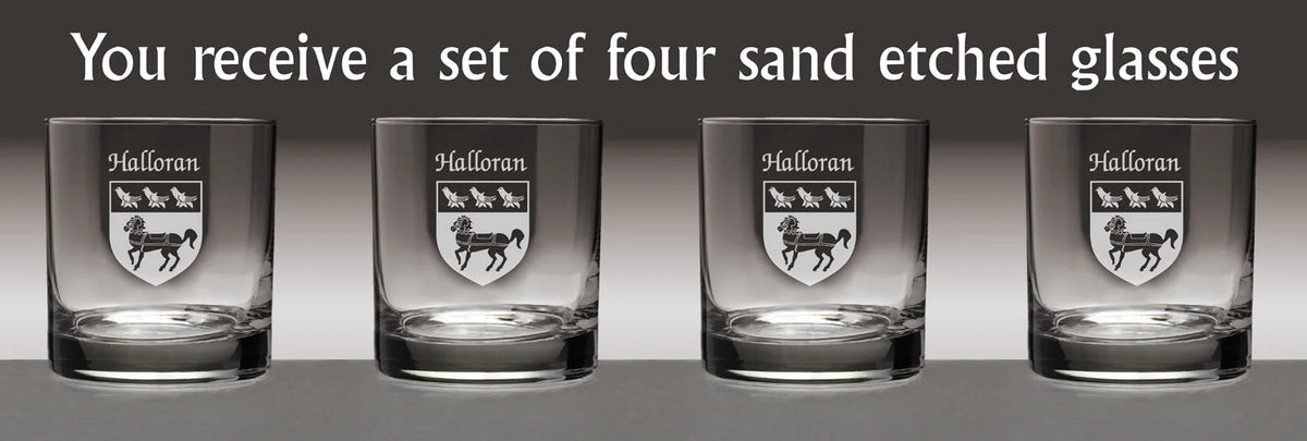 Set of 4 Etched Tumbler Glasses W588542