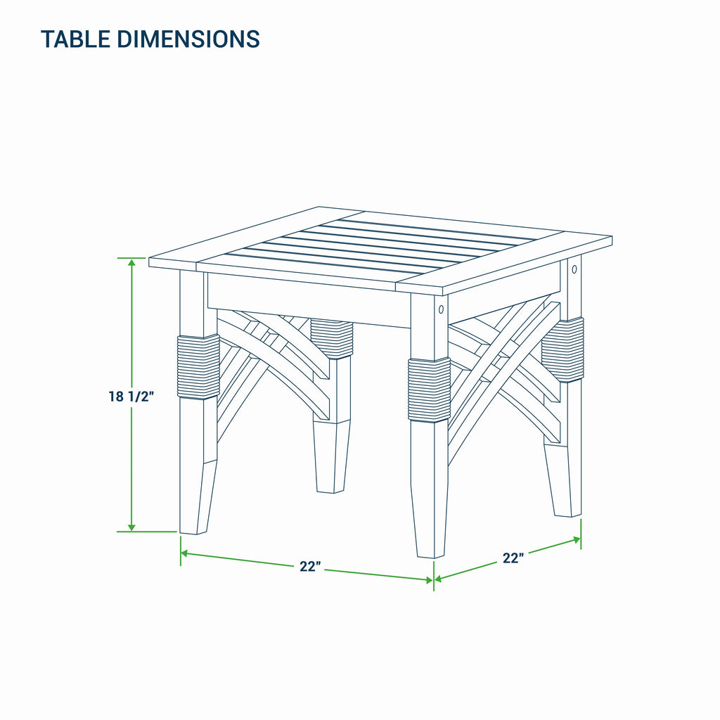 Teak Patio Side Table H3935