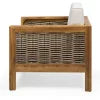 Acacia Wood Club Chair with Wicker Accents, Set of 2 U665