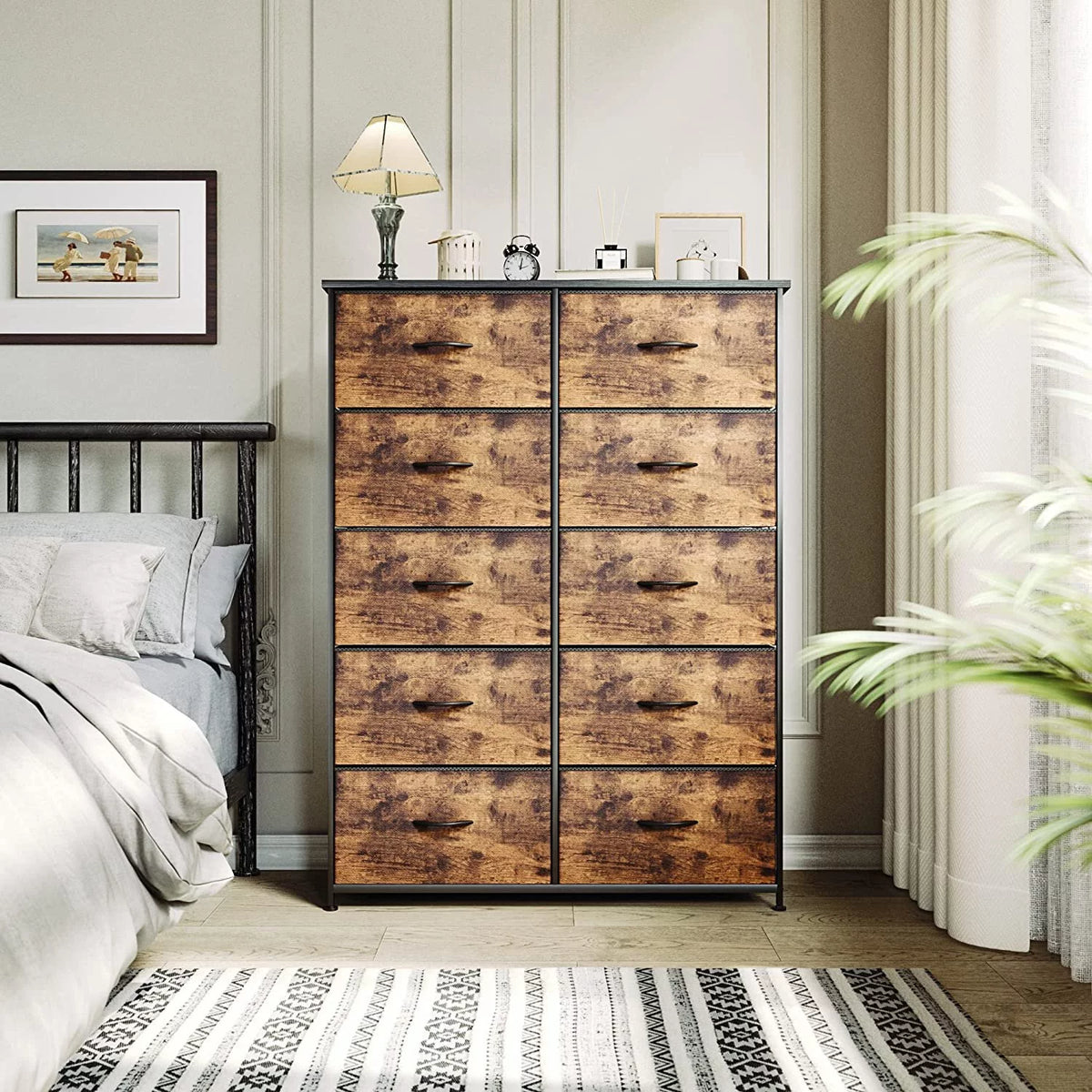 Tall 10 Drawer Fabric Storage Dresser C555