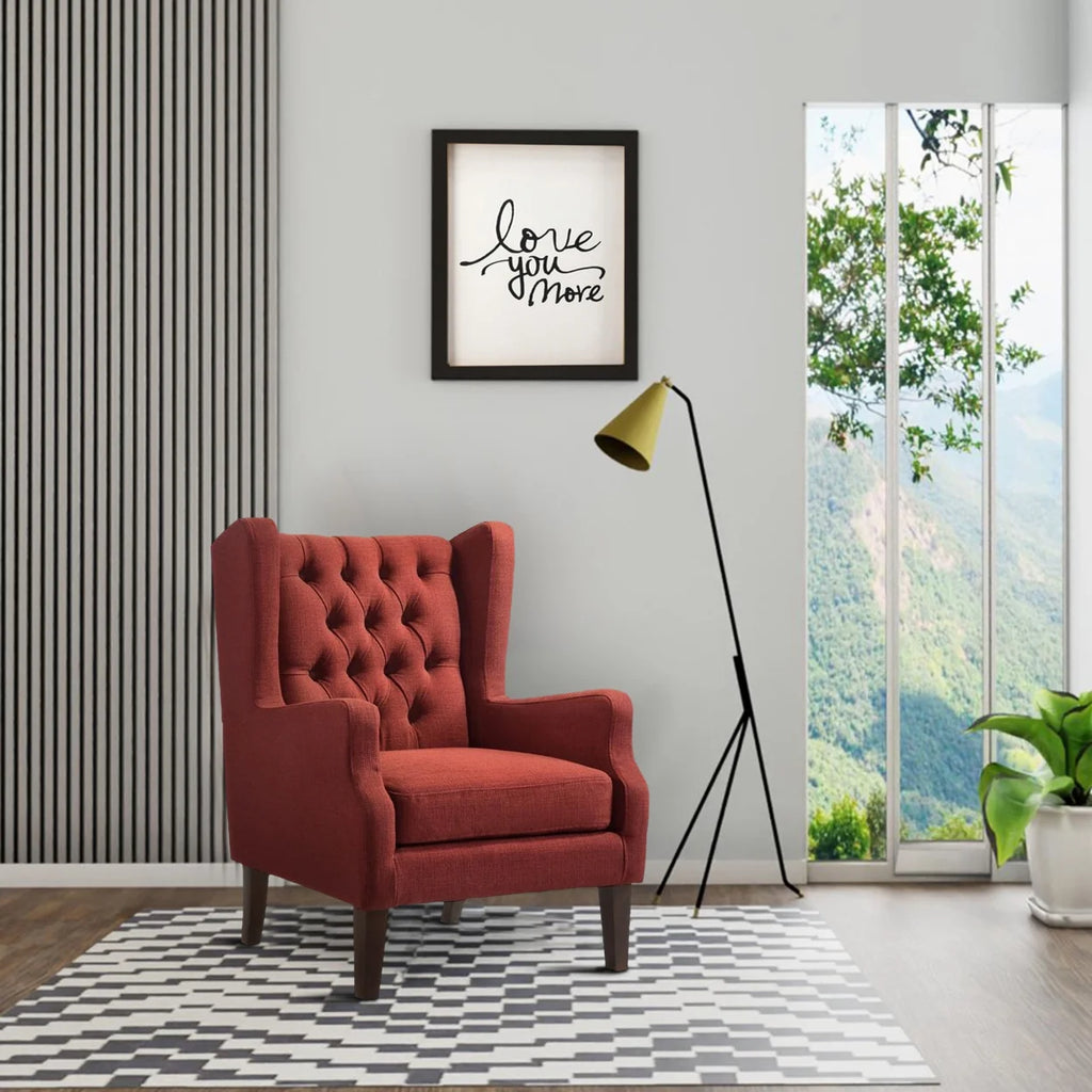 Red Fabric Accent Chair F7336