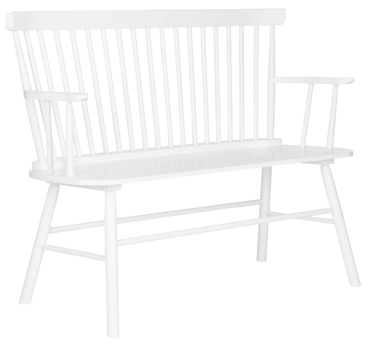 White Spindle back Settee W5943