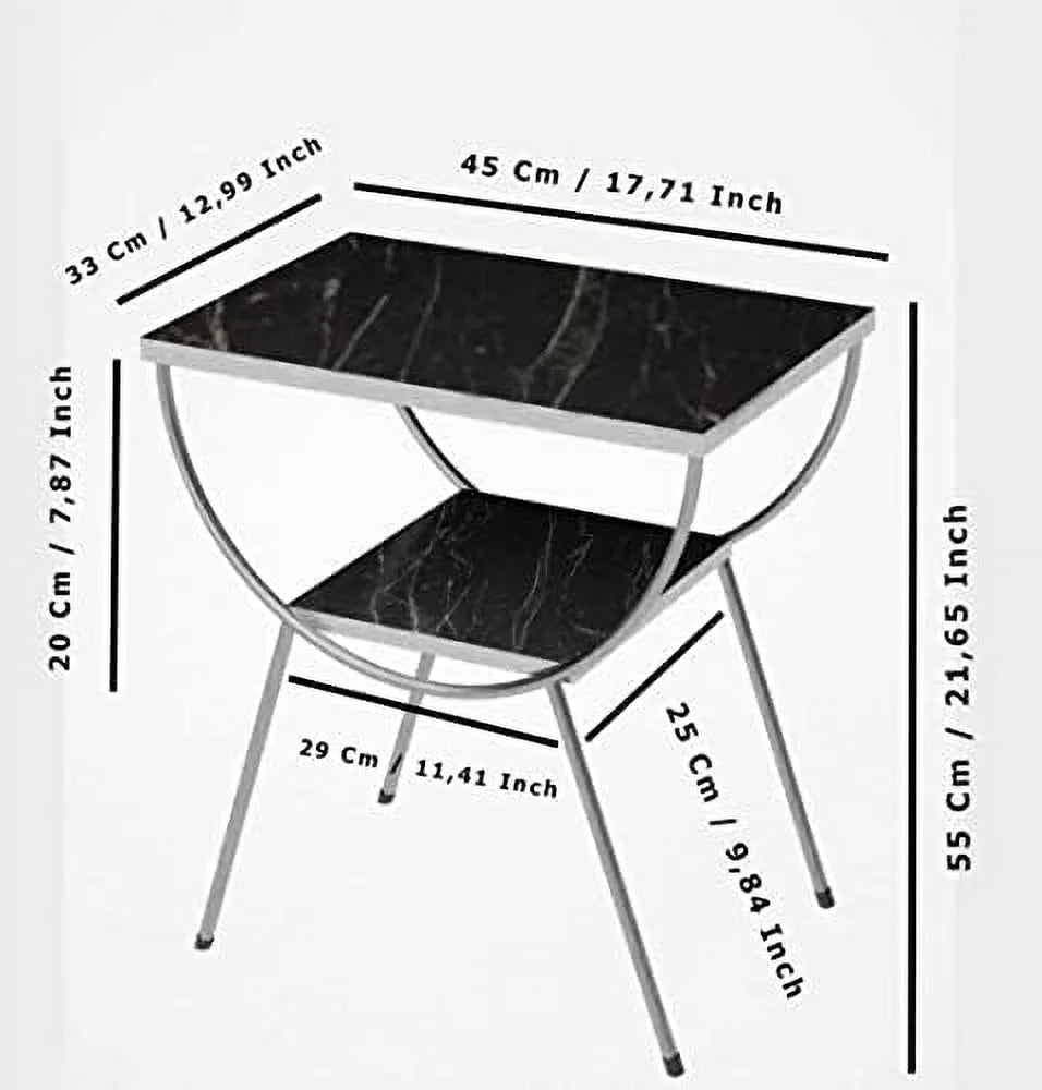 White Marble Nightstand with Gold Metal Legs K34154