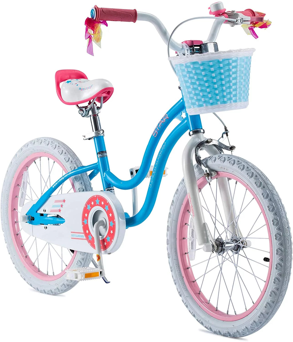 Blue 18 In. Kids Bike with Basket and Kickstand C175