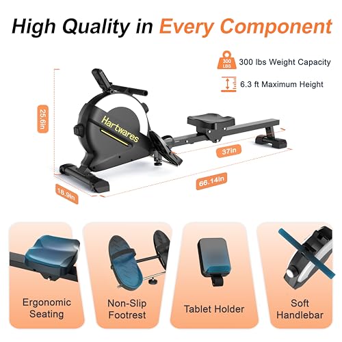 Magnetic Rowing Machine with 16 Levels Quiet Resistance N1976
