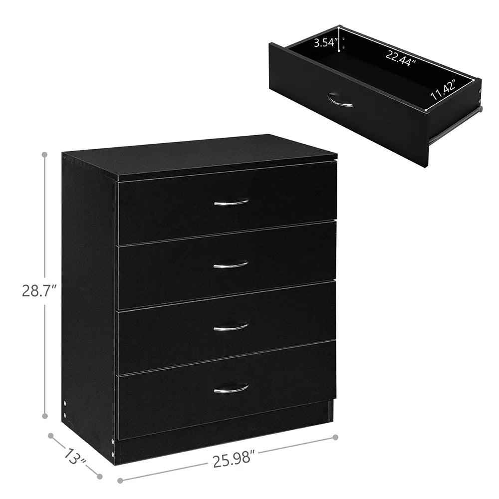 Black 4-Drawer Dresser O480