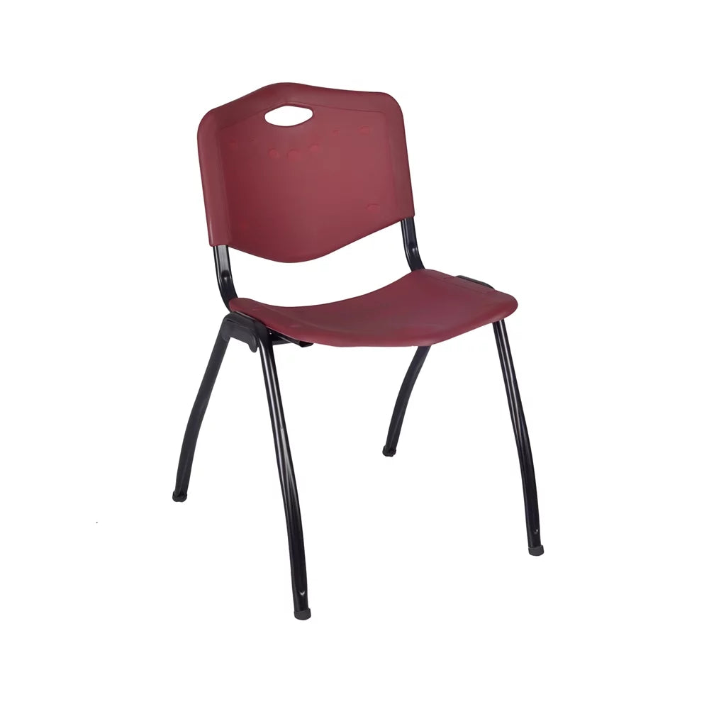 48" Square Breakroom Table & 4 Stack Chairs Z818