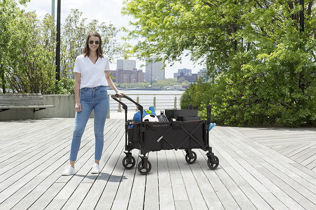 Black 2 Kids Stroller Wagon with Canopy B6329