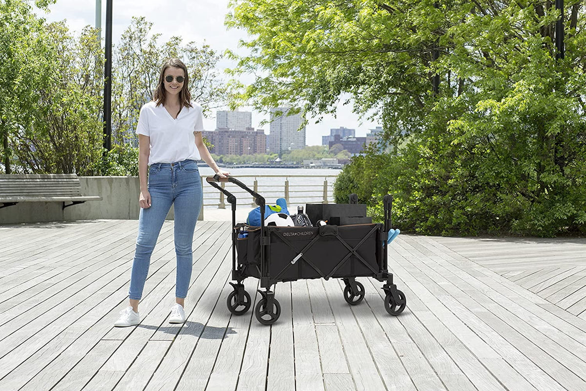 Black 2 Kids Stroller Wagon with Canopy B6329