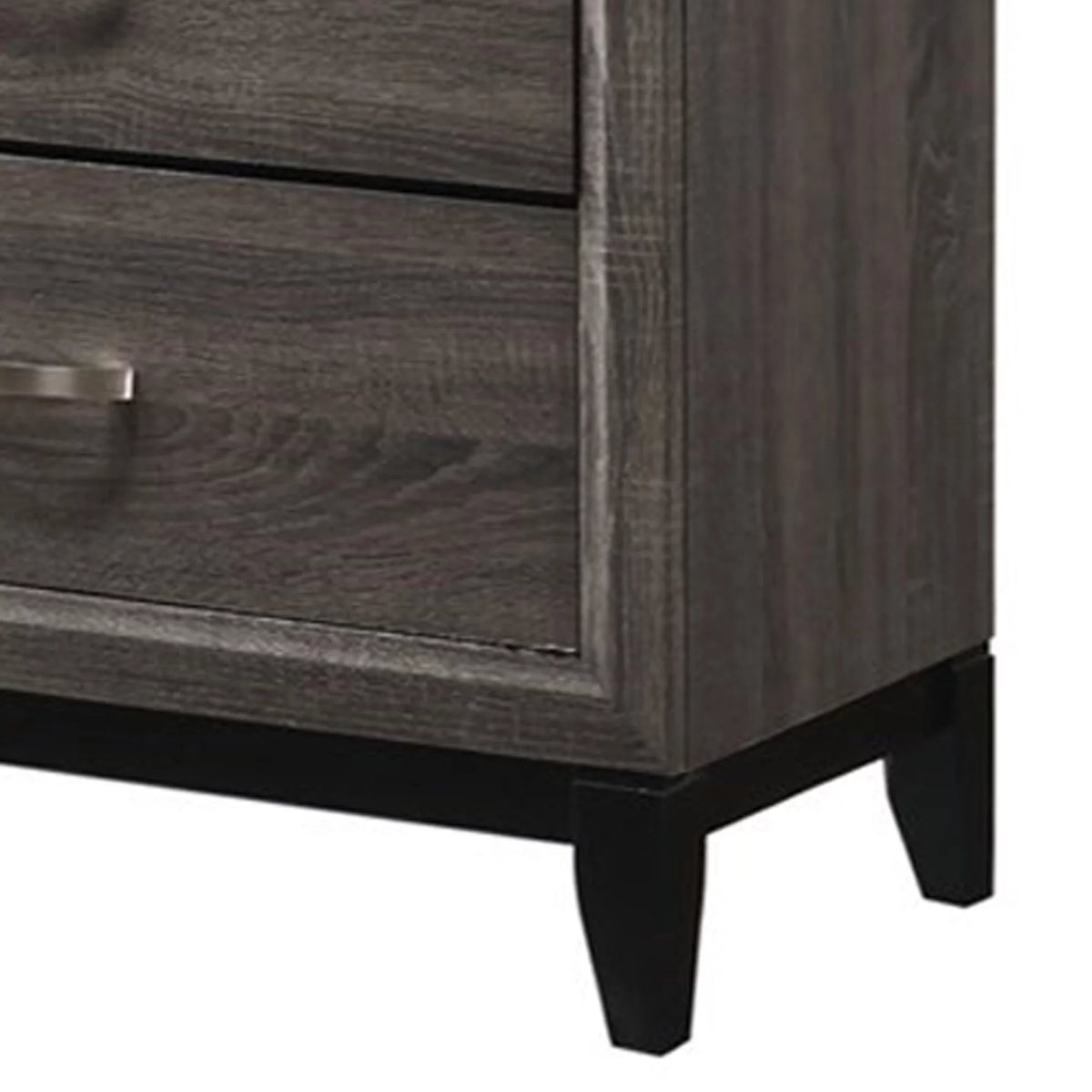 Gray Black 6 Drawer Dresser with Metal Pulls J88908