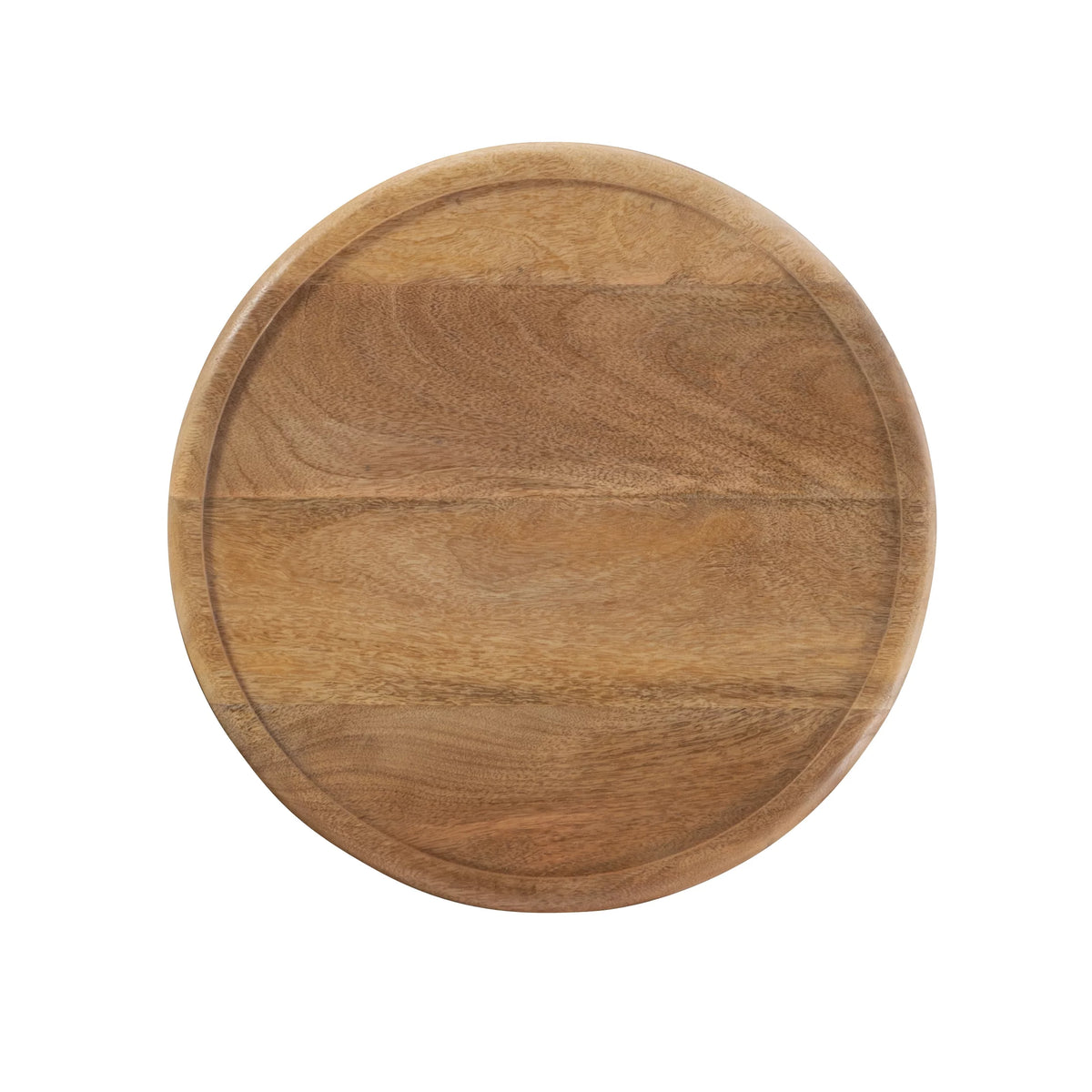Carved Wood Round Indoor End Table N421