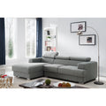 Grey Fabric Upholstered Left Facing Sectional Sofa K887801
