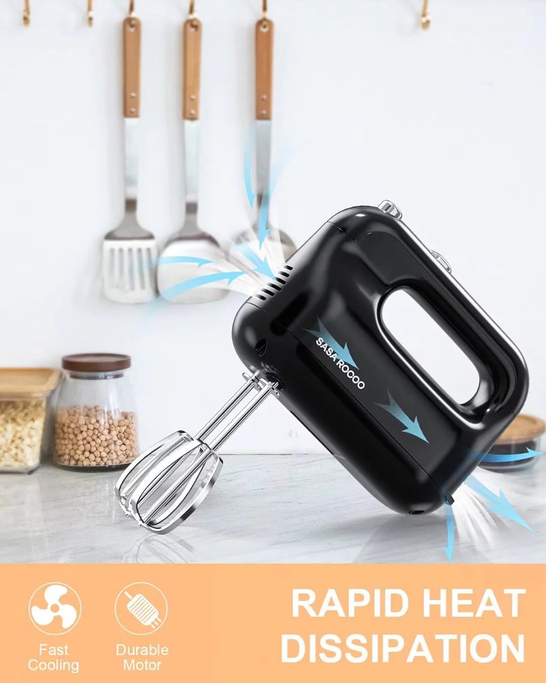 Black 5-Speed Electric Hand Mixer Q400891