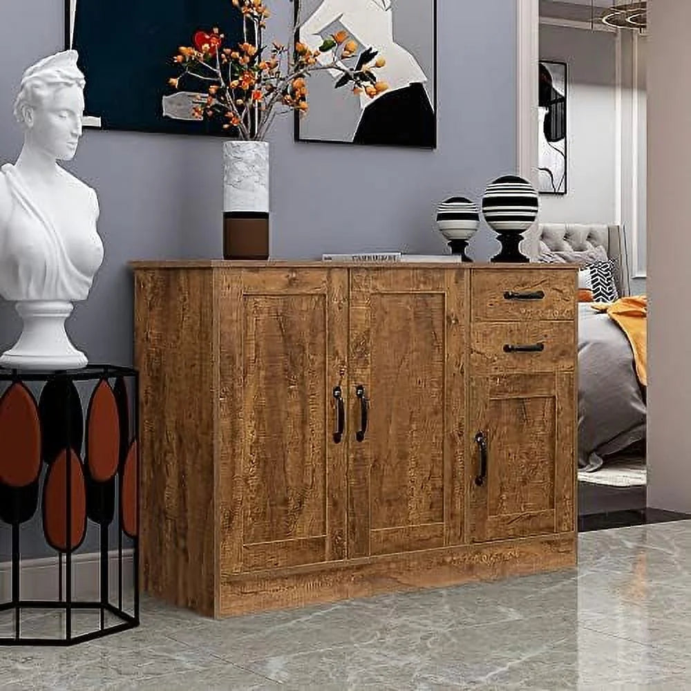 Mid-Century Coffee Cabinet Sideboard Buffet Accent Console Table Oak J184